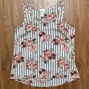 Daytrip Floral & Stripe Tank - M